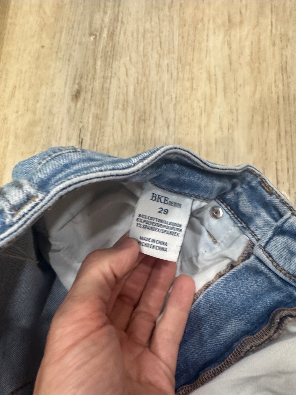 BKE mom jeans Light Blue Distressed Ankle Jeans - Picture 6 of 6
